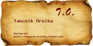 Tancsik Orsika névjegykártya